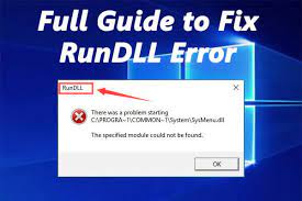 fix rundll error in windows 7