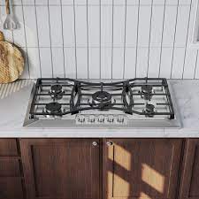 5 burners stainless steel gas cooktop