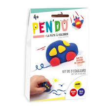 Kit Of 3 Pendo Colors Clay Crayon Vehicles Yellow Red Blue X1