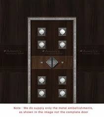 White Metal Traditional Pooja Room Door