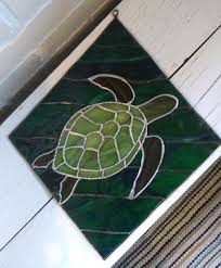 Sea Turtle Stained Glass Panel