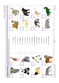 Practice oral communication skills and vocabulary to learn french language. French Wild Animals