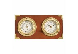 Two Porthole Quartz Clock And Barometer