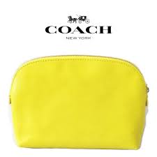 coach cosmetic bag bright yellow f52697