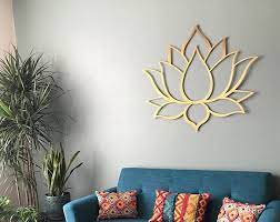 brushed lotus flower metal wall art