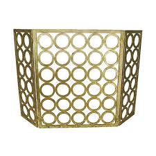 Luxe Gold Circles Rings Iron Fireplace