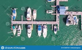 sailboat yacht boat dock aerial view