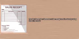 Free Receipt Generator Generate A Fake Receipt Or Invoice