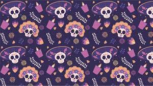 free pattern purple dia de muertos