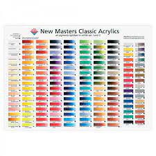 New Masters Acrylic Printed Color Chart