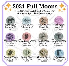 The full moon june 2021 falls at 3º capricorn decan 1. All The Full Moons In 2021 Plus Their Zodiac Sign Wicca