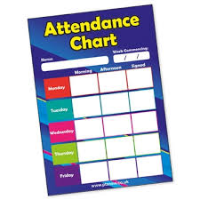Attendance Chart Cards 20 Cards A5
