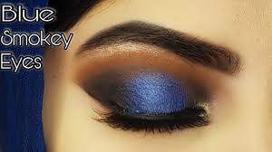 blue smokey eye makeup tutorial black