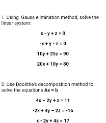 Using Gauss Elimination Method