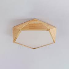 Geometric Led Wood Ceiling Light