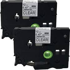 2pk Black On Clear Label Tape Compatible For Brother Tz 131