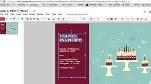 party invitation in google doents