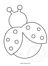 Ladybug With Wings Open Easter Template
