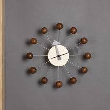 32cm 3d Quiet Ball Wood Wall Clock Home