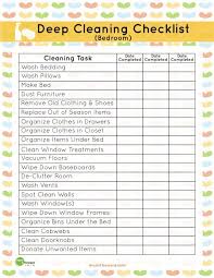 Deep Cleaning Checklist Bedroom Checklist