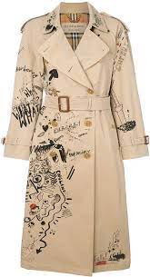 Burberry Sketch Print Trench Coat