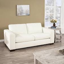 Square Arm Leather Rectangle Sofa