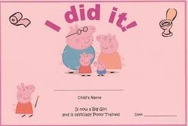 Peppa Pig Potty Training Certificate For Girls I Did It