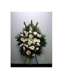 fresh funeral stand in red rose and