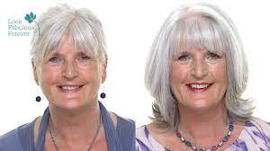 white hair makeup for older women