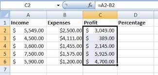 how to calculate profit in excel and