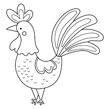 Vector Black And White Rooster Icon