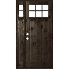 Black Stain Wood Prehung Front Door