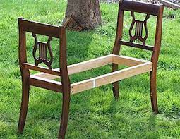 make a bench from 2 old chairs diy scoop