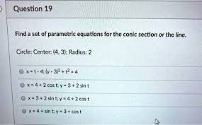 Find A Set Of Parametric Equations For