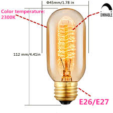 Edison Light Bulb 40 Watt Vintage Light Bulb Dimmable Incandescent Light Bulb 110v 130v E27 E26 Base Amber Warm Steampunkweb