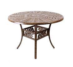 round cast aluminium leaf design table