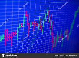 Financial Graph On A Computer Monitor Screen Background