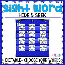 Sight Word Editable Hide Seek Pocket Chart Cards Snowman Theme