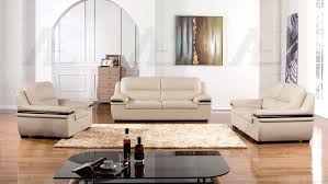 Light Gray Genuine Leather Sofa Set Ae
