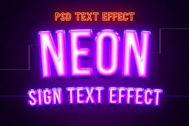 neon light editable text effect graphic
