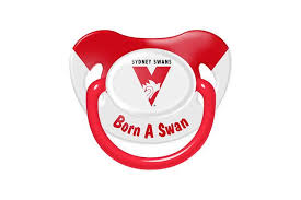 Sydney swans new logo in vector (.eps +.svg) format. Dick Smith Afl Sydney Swans Team Logo Infant Baby Dummy Pacifier Baby Toys Hobbies Action Figures Sports