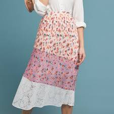 Anthropologie Laia Pleated Floral Skirt Nwt