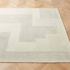 larso modern white wool area rug 5 x8