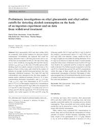 Pdf Preliminary Investigations On Ethyl Glucuronide And