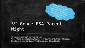 5th Grade Fsa Parent Night