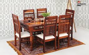 Chunky farmhouse table legs pine dining table legs set of 4 5 x 5 x 29 inch dimensions widely compatible wood handcrafted in usa. 6 Seater Dining Table In Bangalore Wooden Dining Table Jodhpuri Furniture Dining Table Design Modern Wooden Dining Table Designs 6 Seater Dining Table