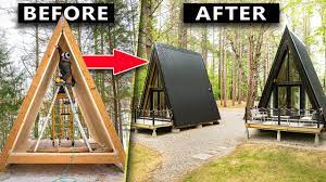 building a tiny a frame cabin hotel
