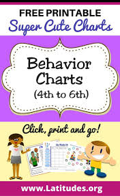 Free Printable Behavior Charts For Teachers Students 4th