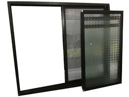 black aluminum sliding glass door for