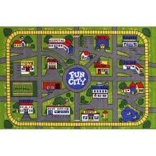 fun city road map kids rug 100x150cm